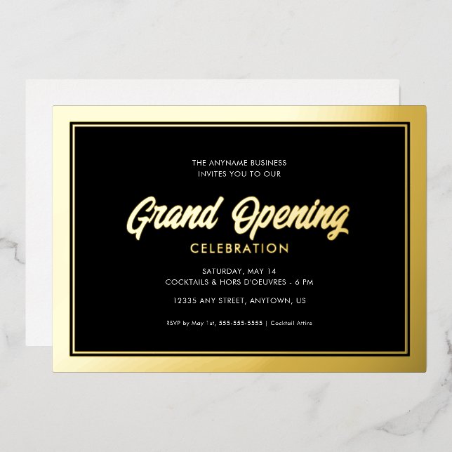 Invitation En Aluminium Calcul de la gaine d'or (Recto/Verso)