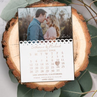 Calendrier photo en dentelle blanche moderne Enreg