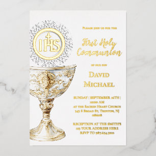 Invitation En Aluminium Calice Hôte Première Sainte Communion