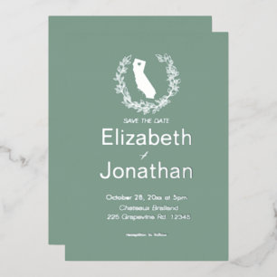 Invitation En Aluminium Californie Silhouette Simple Destination Mariage