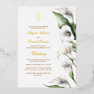 Invitation En Aluminium Calla Lilies Mariage Religieux