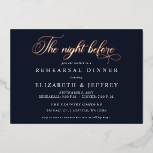 Invitation En Aluminium Calligraphie De La Marine La Nuit Avant Le Dîner D