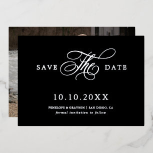 Invitation En Aluminium Calligraphie moderne intemporelle Argent Faire-par