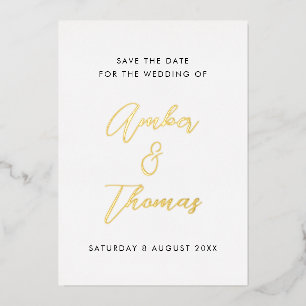 Invitation En Aluminium Calligraphie moderne simple Enregistrer la date Re