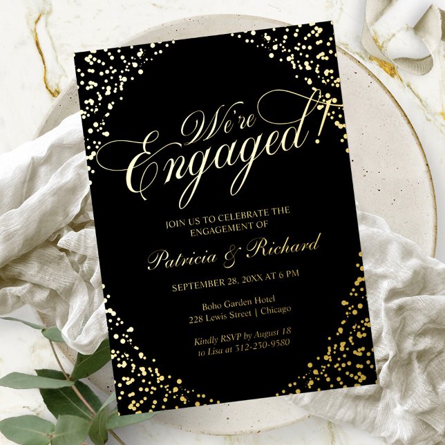 Invitation En Aluminium Calligraphie Nous sommes engagés dans la partie En (Créateur téléchargé)