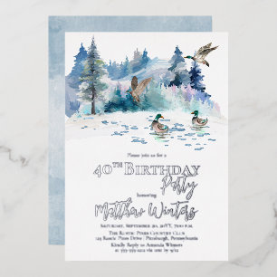 Invitation En Aluminium Canards Forêt forestière Nature 40e fête d'anniver