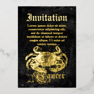 Invitation En Aluminium Cancer Zodiaque Vintage 