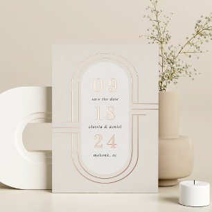 Invitation En Aluminium Capsule temps   Modern Deco Foil Enregistrer la ca