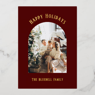 Invitation En Aluminium Card With Foil - Personalised Photo Happy Holidays