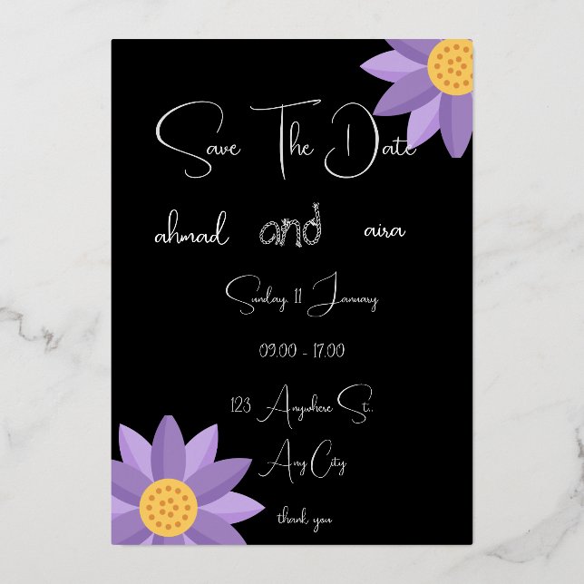 Invitation En Aluminium "Cartes de mariage romantiques avec dentelle vinta (Recto)