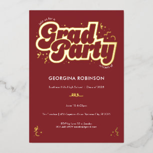 Invitation En Aluminium Carton d'invitation de fête de fin d'études de typ