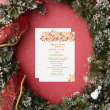 Carton d'invitation de mariage à la feuille d'or C