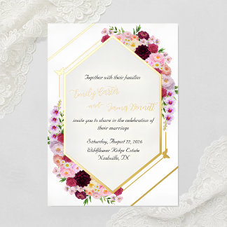 Invitation En Aluminium Carton d'invitation de mariage au feuillage de pae