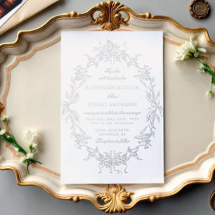 Invitation En Aluminium Carton d'invitation de mariage élégant à armoiries