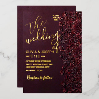 Invitation En Aluminium Carton d'invitation de mariage en surimpression fl