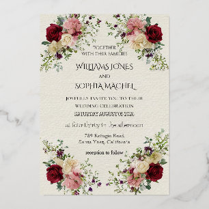 Invitation En Aluminium Carton d'invitation de mariage floral élégant & ca
