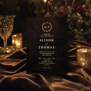 Invitation En Aluminium Carton d'invitation de mariage marron chocolat de 