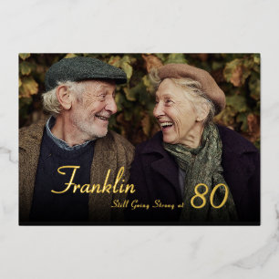 Invitation En Aluminium Carton d'invitation pour 80 ans avec photo pour ho