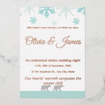 Carton d'invitation pour mariage Flocon de neige d