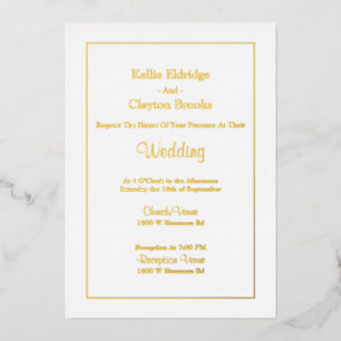 Invitation En Aluminium Carton d'invitation simple blanc encadré en alumin
