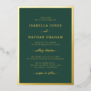 Invitation En Aluminium Cartons d'invitation de mariage en feuille d'or ve