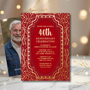 Invitation En Aluminium Cartons d'invitation pour les 40 ans de mariage Ro