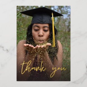 Invitation En Aluminium Casquette de graduation photo Vertical W Merci Foi