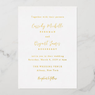 Invitation En Aluminium Cassidy Mariage traditionnel élégant