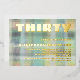 Invitation En Aluminium Célébration d'anniversaire trente ans pastel vert 