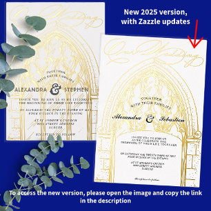 Invitation En Aluminium Célébration de cérémonie d'église, mariage avec éc
