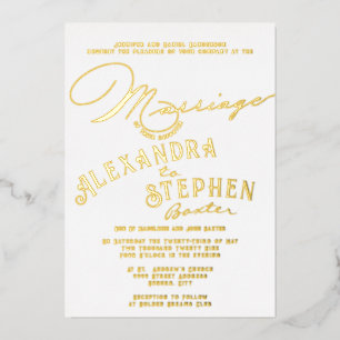 Invitation En Aluminium Célébration de cérémonie d'église, mariage de scri