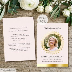 Invitation En Aluminium Célébration de la vie en papier d'or rose pour fun