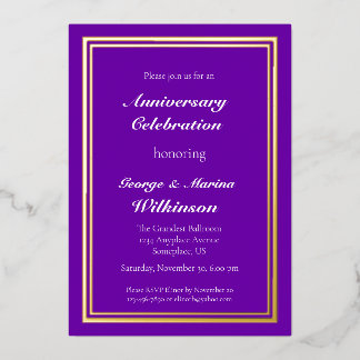 Invitation En Aluminium Célébration de l'anniversaire du mariage 50e viole