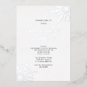 Invitation En Aluminium Célébration du solstice d'hiver des flocons de nei