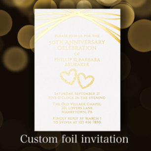 Invitation En Aluminium Célébration élégante de 50 ans de mariage à l'Arch