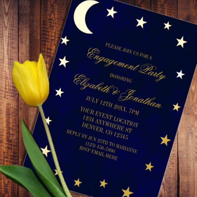 Invitation En Aluminium Céleste Night Sky Engagement Party (Créateur téléchargé)