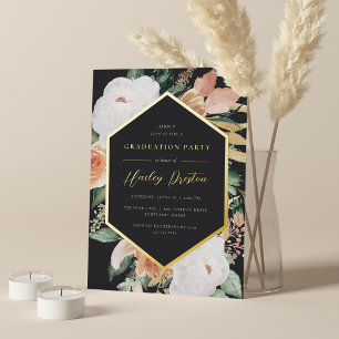 Invitation En Aluminium Cendre Desert Floral Graduation Party