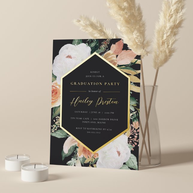 Invitation En Aluminium Cendre | Desert Floral Graduation Party (Créateur téléchargé)