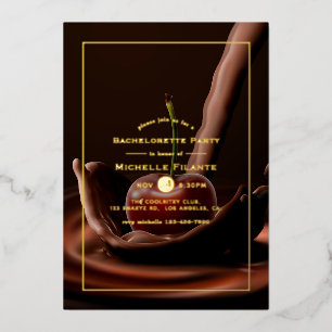 Invitation En Aluminium Cerise Chocolat Splash Bachelorette Foil In