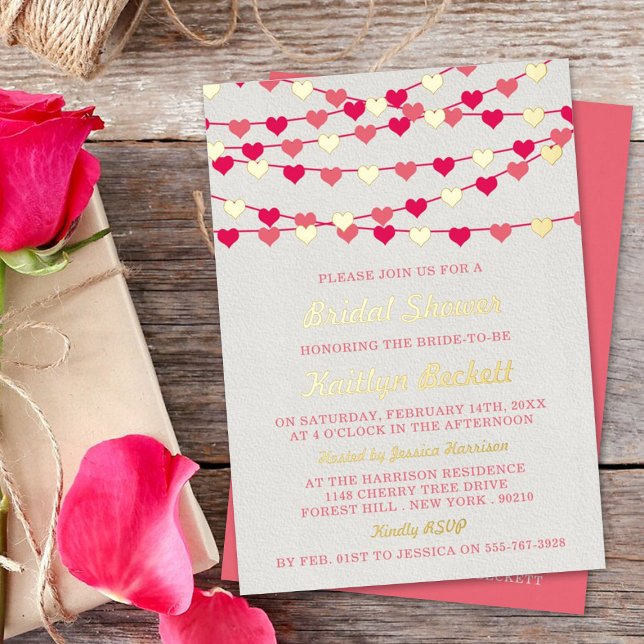 Invitation En Aluminium Chaîne pendante Love Hearts Fête des mariées Réel (Créateur téléchargé)