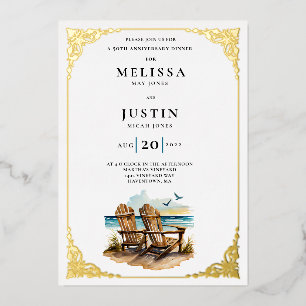 Invitation En Aluminium Chaise de plage Simplistic mariage