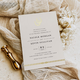 Invitation En Aluminium Chanceux en Amour Mariage Fer à Cheval
