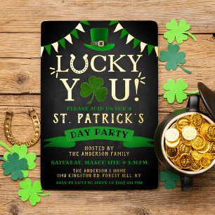 Invitation En Aluminium Chanceux vous ! Fête de la Saint-Patrick réelle