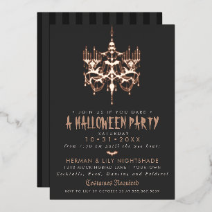 Invitation En Aluminium Chandelier Rose Halloween Gold Foil