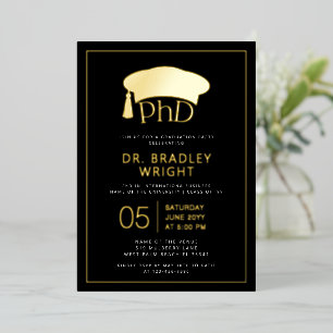 Invitation En Aluminium Chapeau de doctorat PhD Diplôme de doctorat Remise