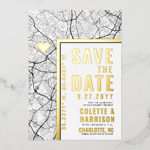 Invitation En Aluminium Charlotte Love Locator   Mariage Enregistrer la da