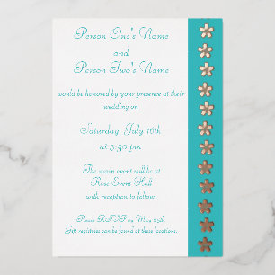 Invitation En Aluminium Charming Sakura dans l'Invitation Turquoise Foil