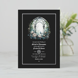 Invitation En Aluminium Château de fantasy sombre Fenêtre Gothique Mariage