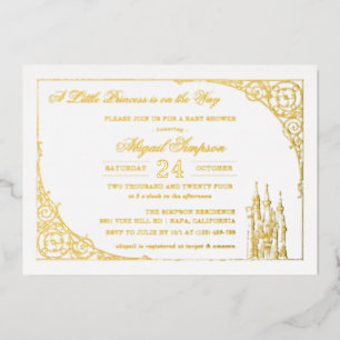 Invitation En Aluminium Château Disney Princess   Baby shower Fairy Tale