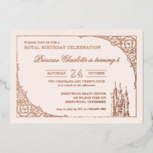 Invitation En Aluminium Château Disney Princess   Fairy Tale Anniversaire